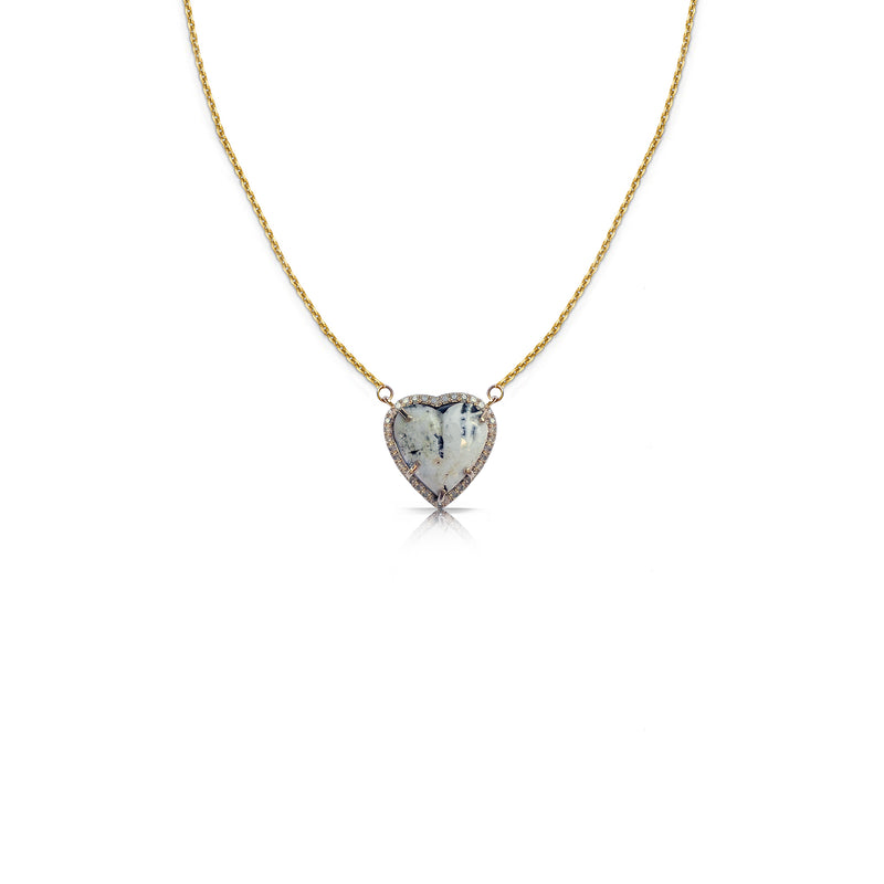 Mini 14k White Buffalo Heart