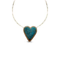 14k Blue View Turquoise Heart Necklace