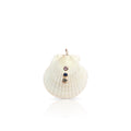 14k Mixed Sapphire White Scallop Shell Charm
