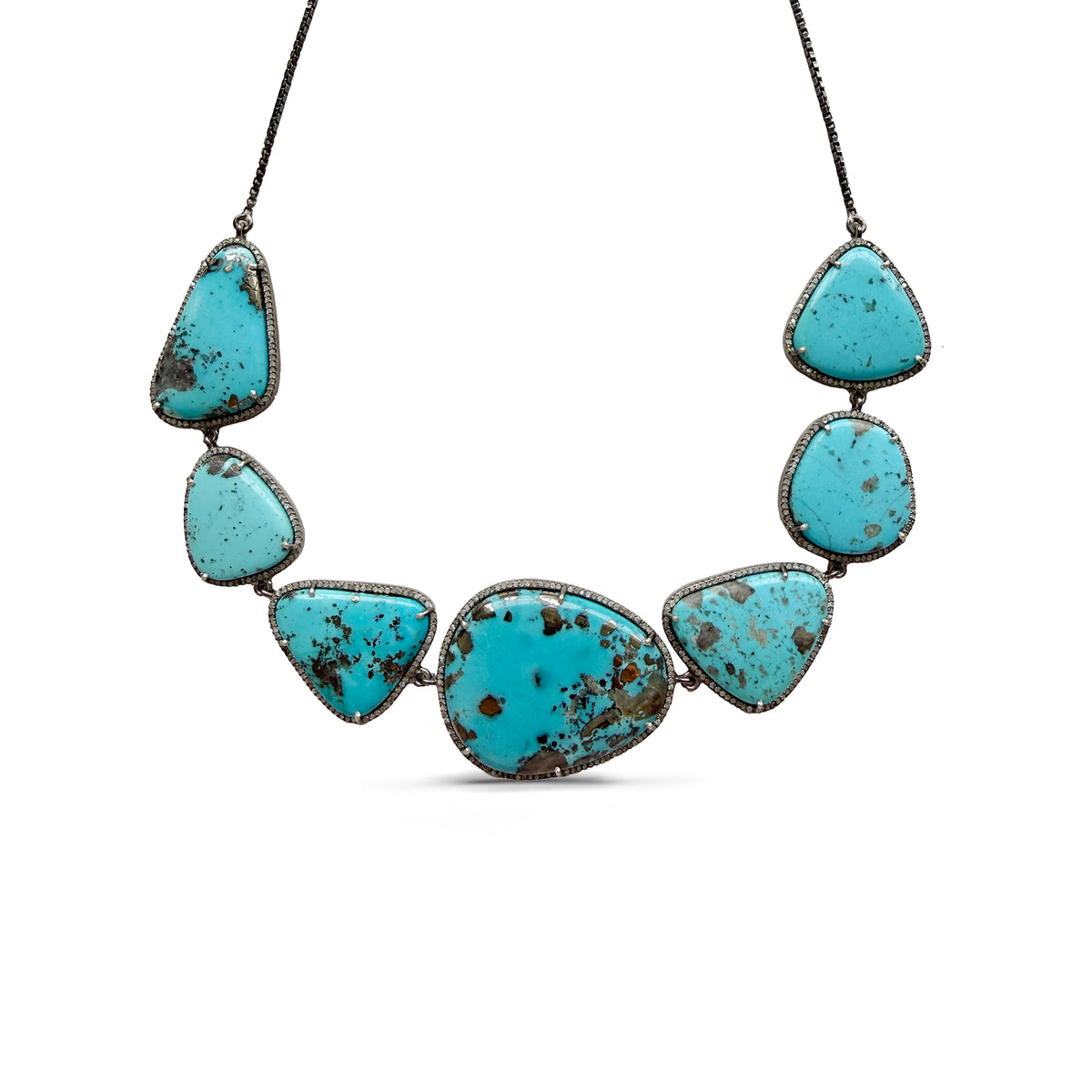 Persian Turquoise Silver Choker Necklace 2