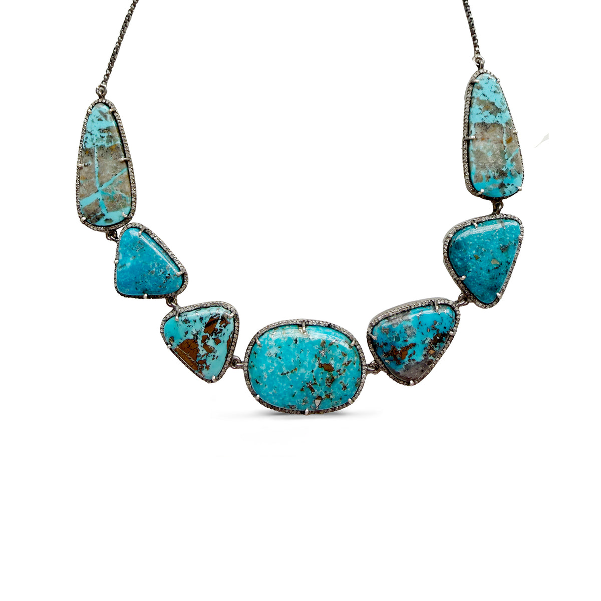 Persian Turquoise Silver Choker Necklace 1