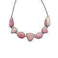 Pink Peruvian Opal Silver Choker Necklace