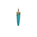 14k Kingman Turquoise Elongated Cabochon Charm 5