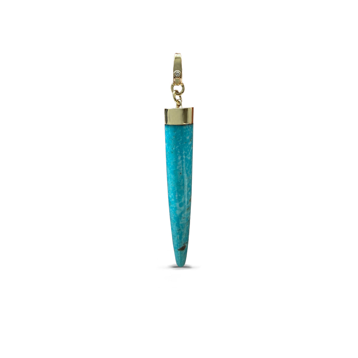 14k Kingman Turquoise Elongated Cabochon Charm 4