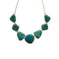 14k Chrysocolla Diamond Choker