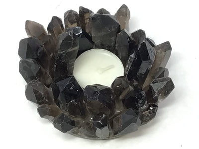 Smoky Quartz Crystal Points Candle Holder