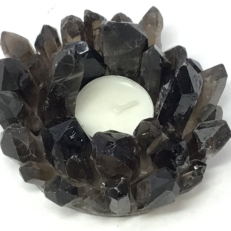 Smoky Quartz Crystal Points Candle Holder