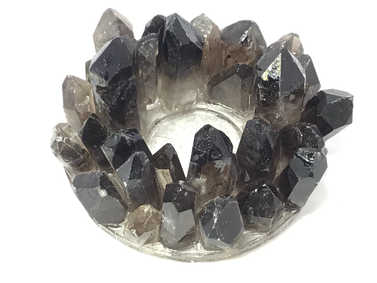 Smoky Quartz Crystal Points Candle Holder