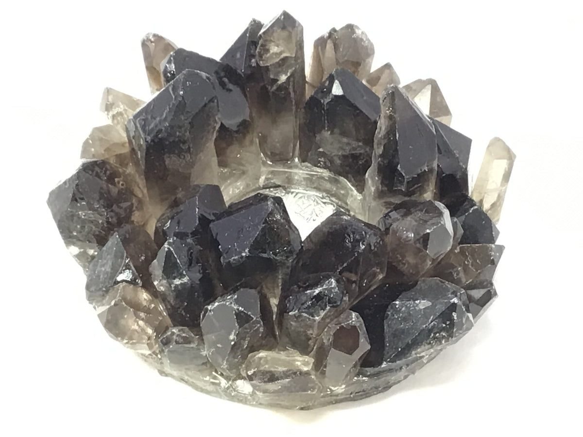 Smoky Quartz Crystal Points Candle Holder