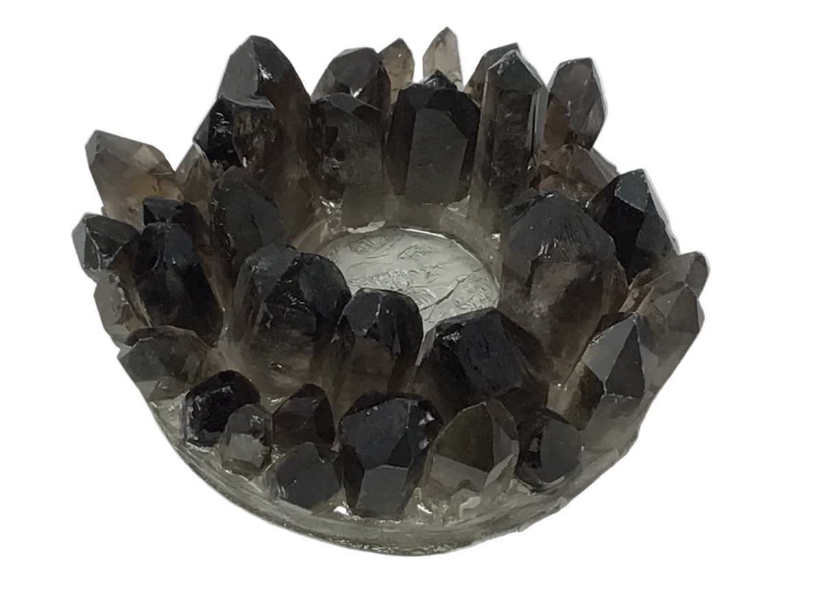 Smoky Quartz Crystal Points Candle Holder