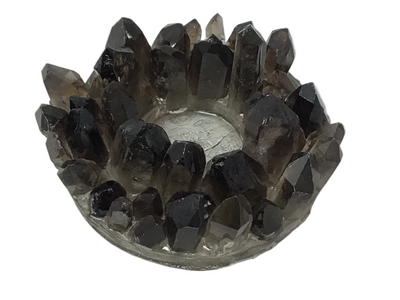 Smoky Quartz Crystal Points Candle Holder