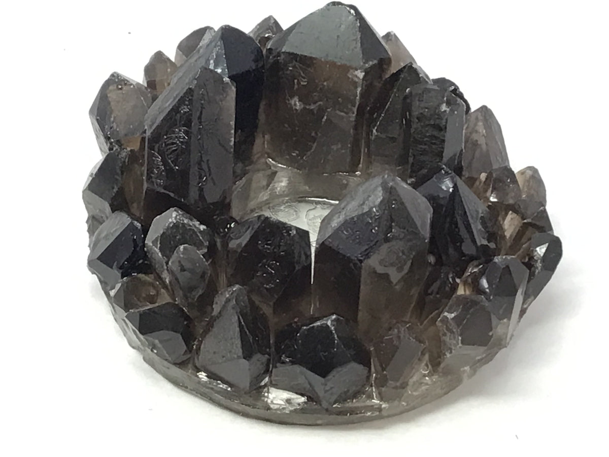 Smoky Quartz Crystal Points Candle Holder