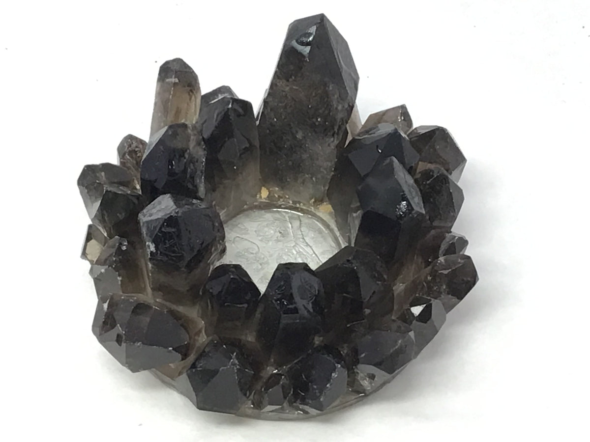 Smoky Quartz Crystal Points Candle Holder