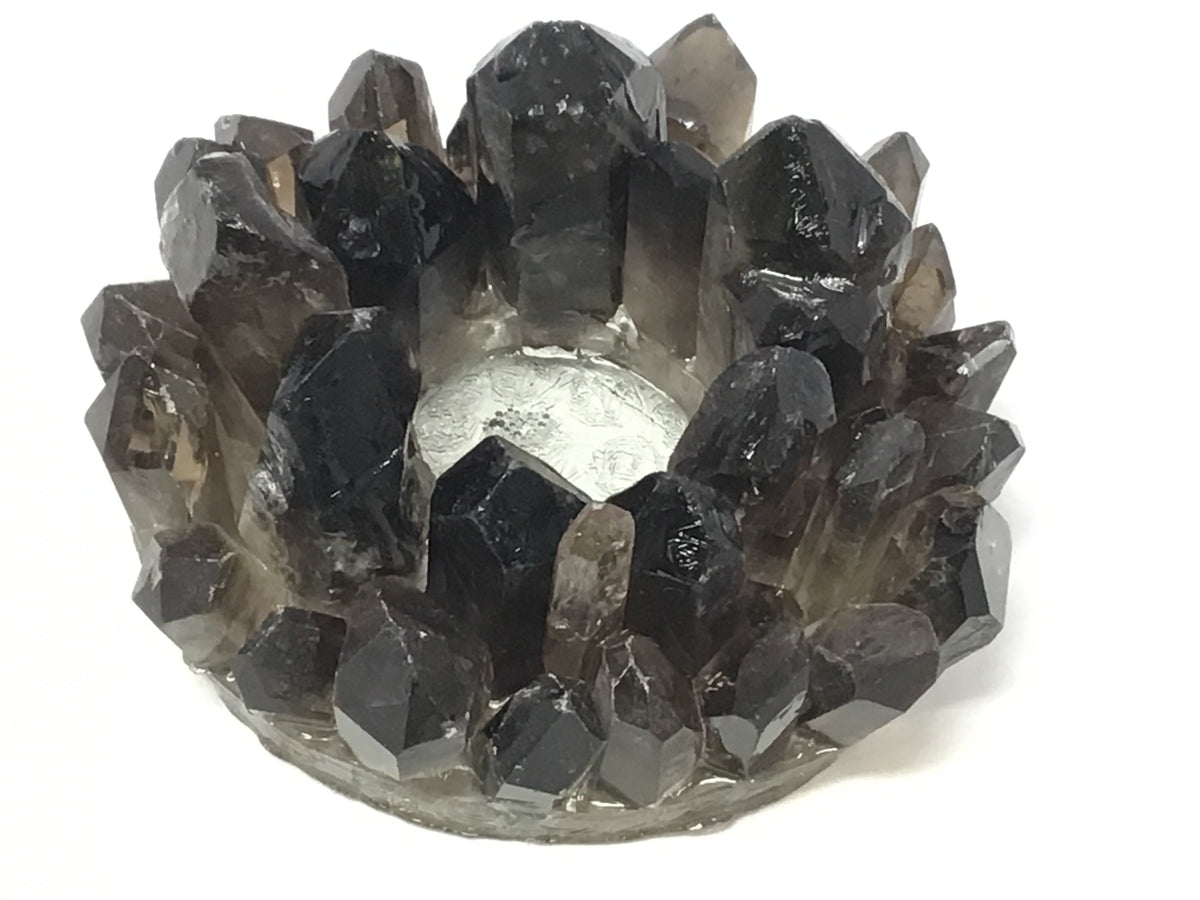Smoky Quartz Crystal Points Candle Holder