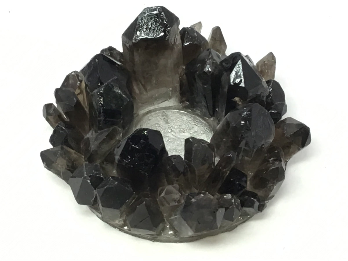 Smoky Quartz Crystal Points Candle Holder