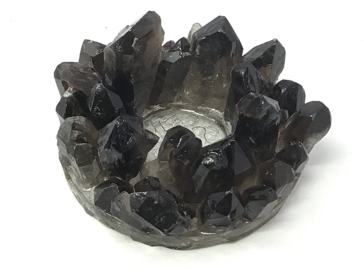 Smoky Quartz Crystal Points Candle Holder