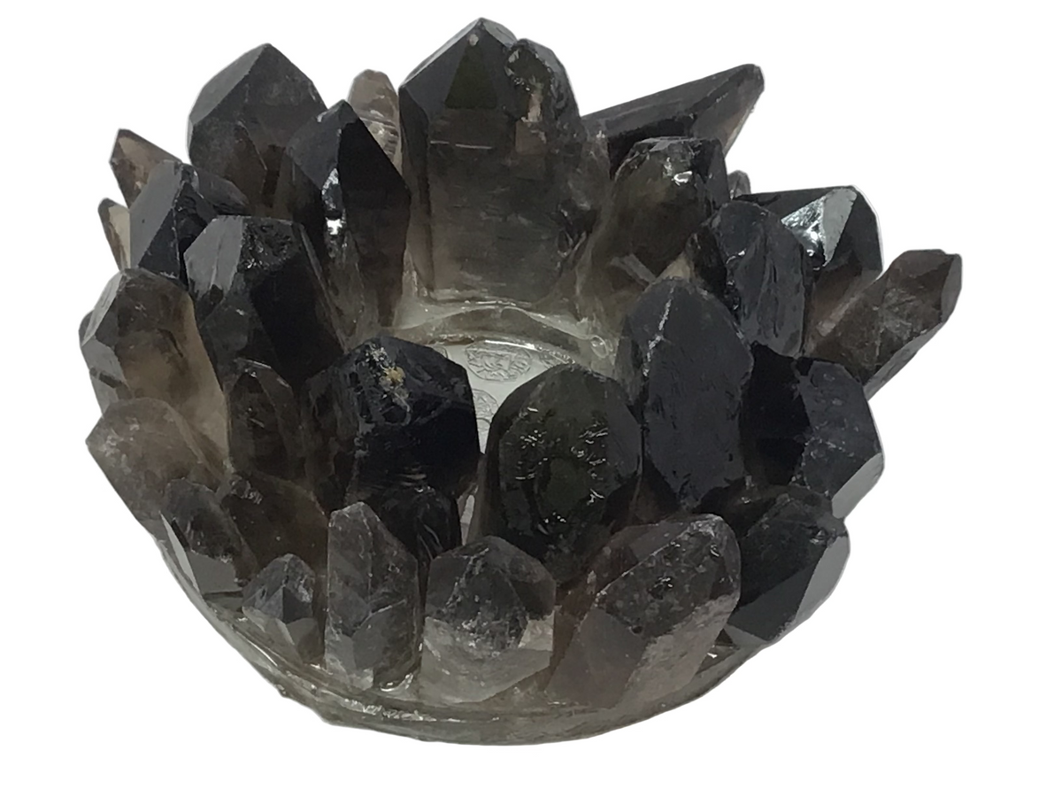 Smoky Quartz Crystal Points Candle Holder