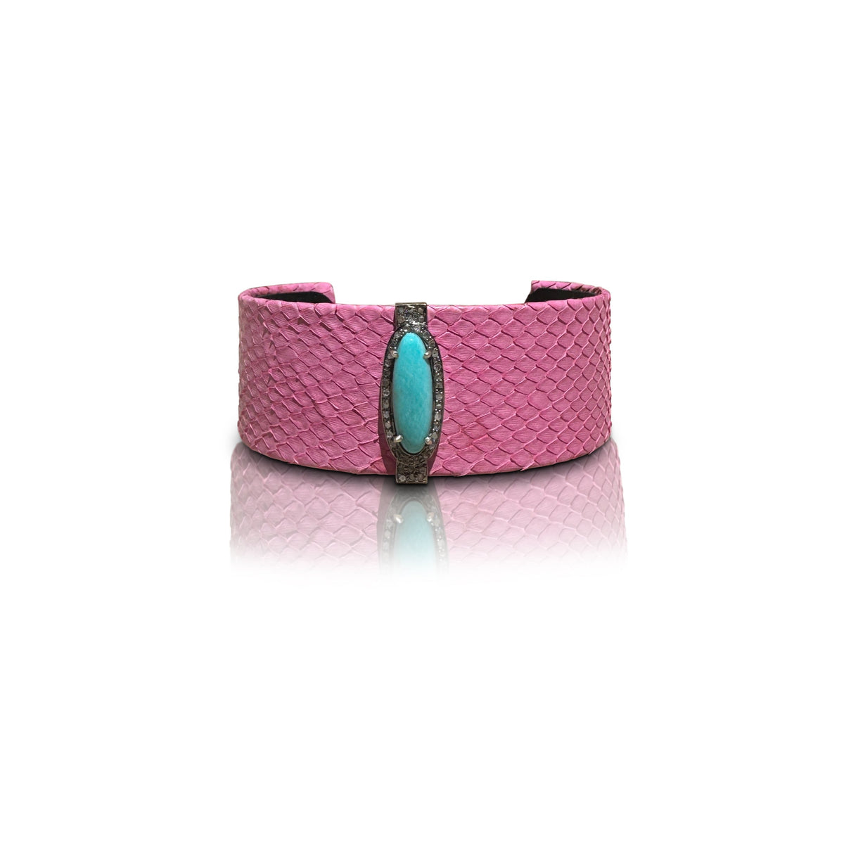 Pink Turquoise Python Cuff