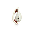 14k Ruby and Sapphire Jumbo Cowrie Shell Charm