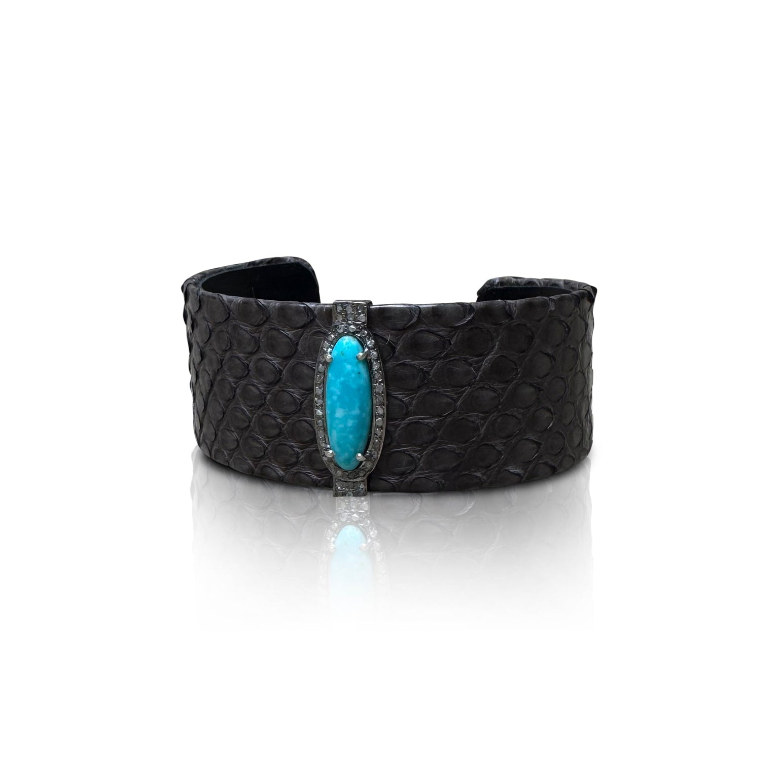 Grey Turquoise Python Cuff