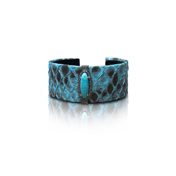 Blue Turquoise Python Cuff