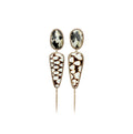 14k Double Drop Spiney Oyster Shell Earrings with Spike