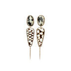 14k Double Drop Spiney Oyster Shell Earrings with Spike
