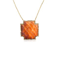 14k Large Spiney Oyster Shell Cross Baguette Necklace