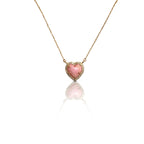 14k Pink Conch Shell Heart Necklace NEW