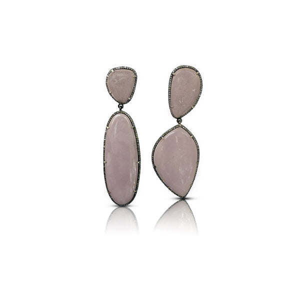 Phosphosiderite Double Drop Earrings