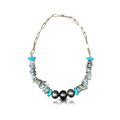 Tahitian and Keshi Pearl Necklace with Turquoise Rondelle Beads