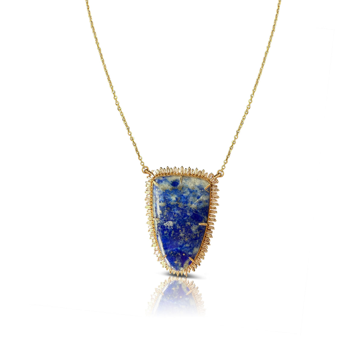 14k Lapis Shield Necklace