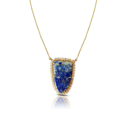 14k Lapis Shield Necklace