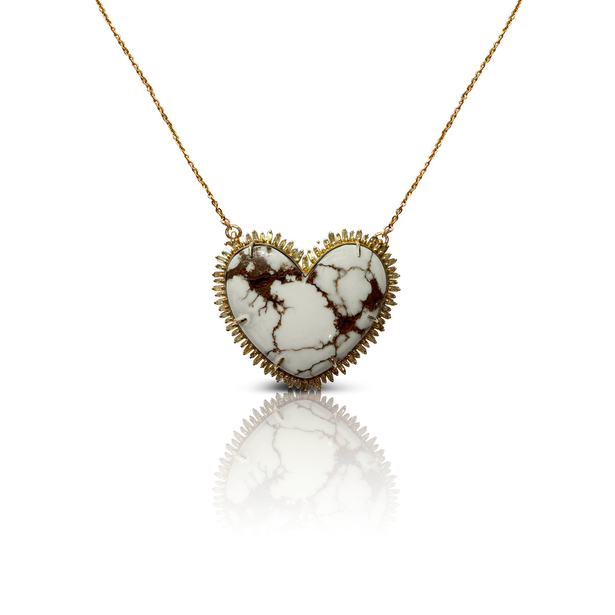 14k Wild Horse Heart Necklace