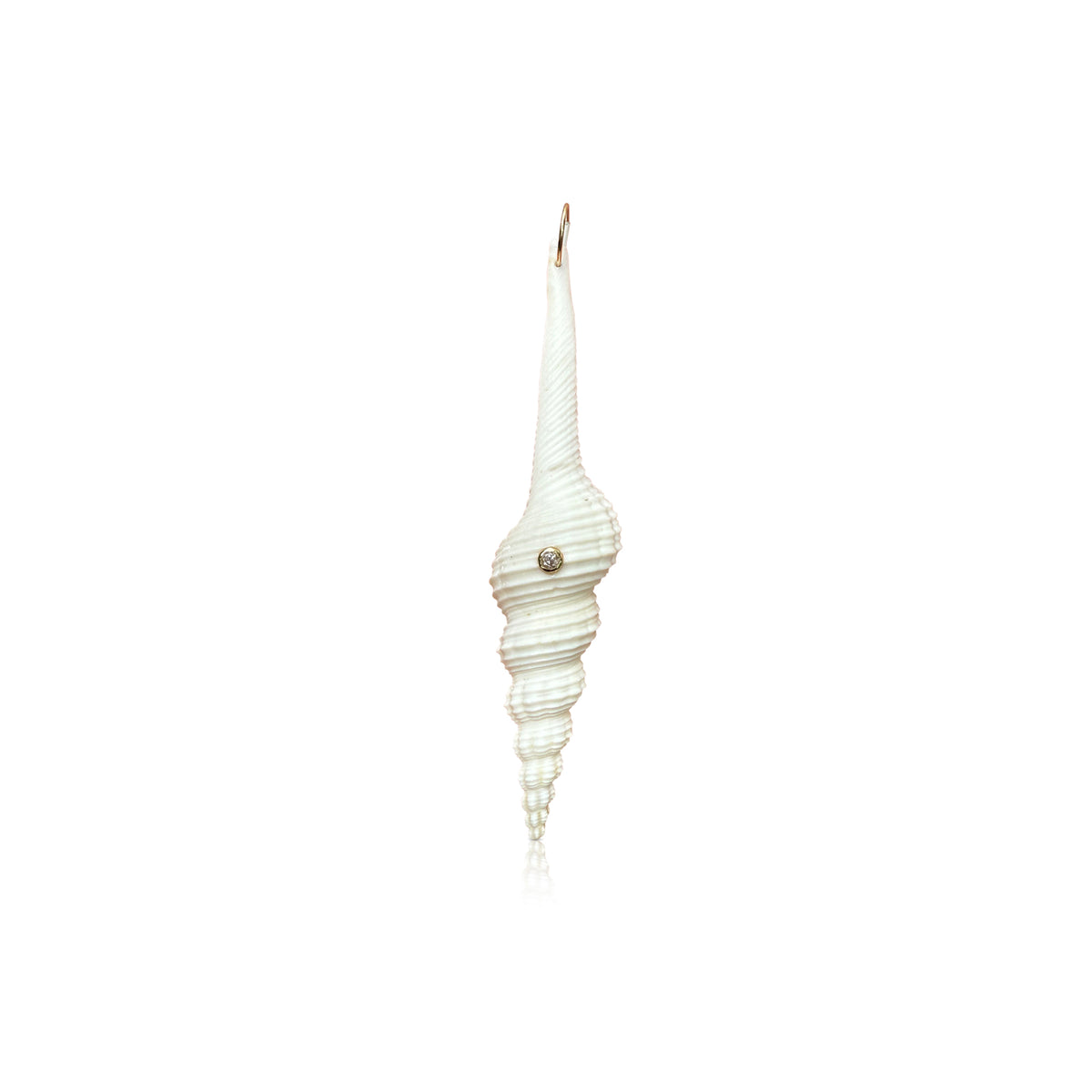 14k White Spindle Snail Shell Charm
