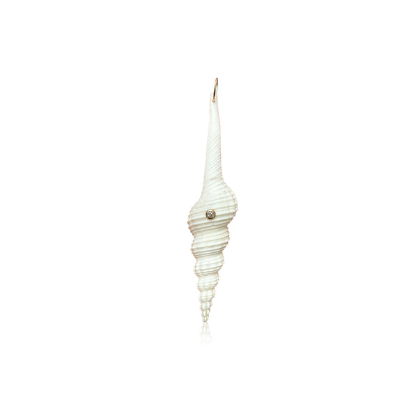 14k White Spindle Snail Shell Charm