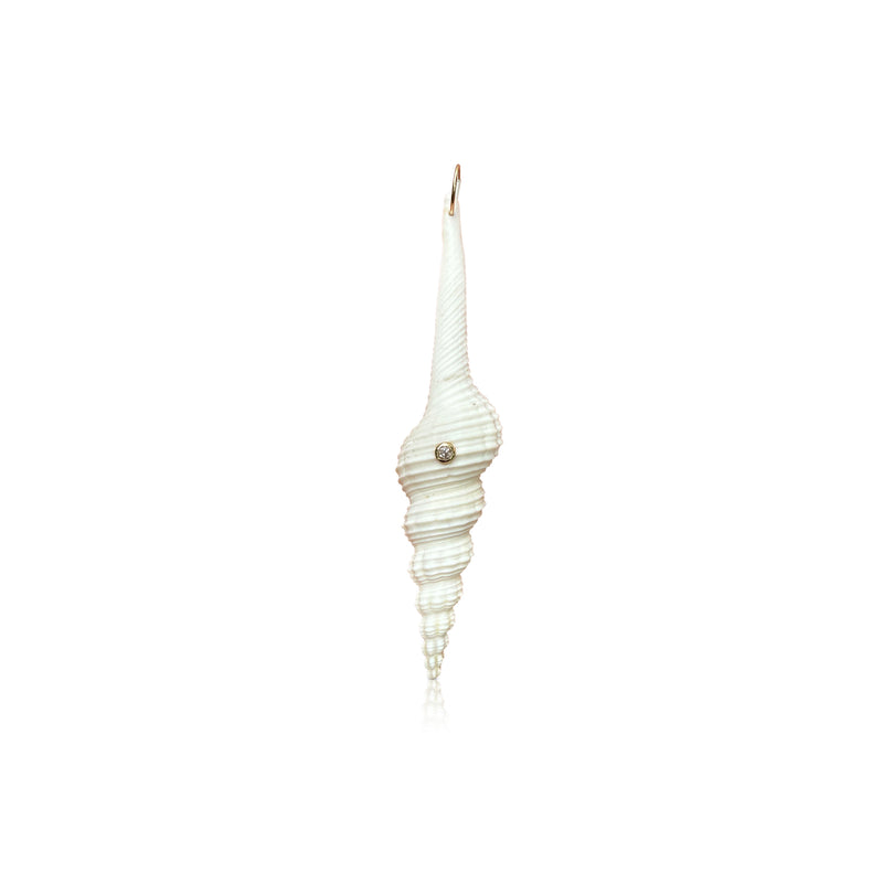 14k White Spindle Snail Shell Charm