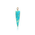 14k Elongated Turquoise Charm