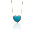 14k Kingman Turquoise Heart Necklace