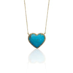 14k Kingman Turquoise Heart Necklace
