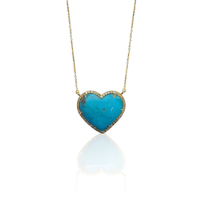 14k Kingman Turquoise Heart Necklace
