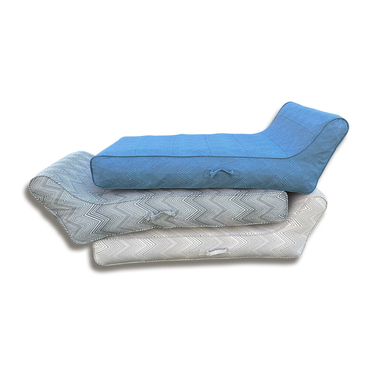 Luxe Linen-Like Inflatable Pool Lounge-Charcoal Zag