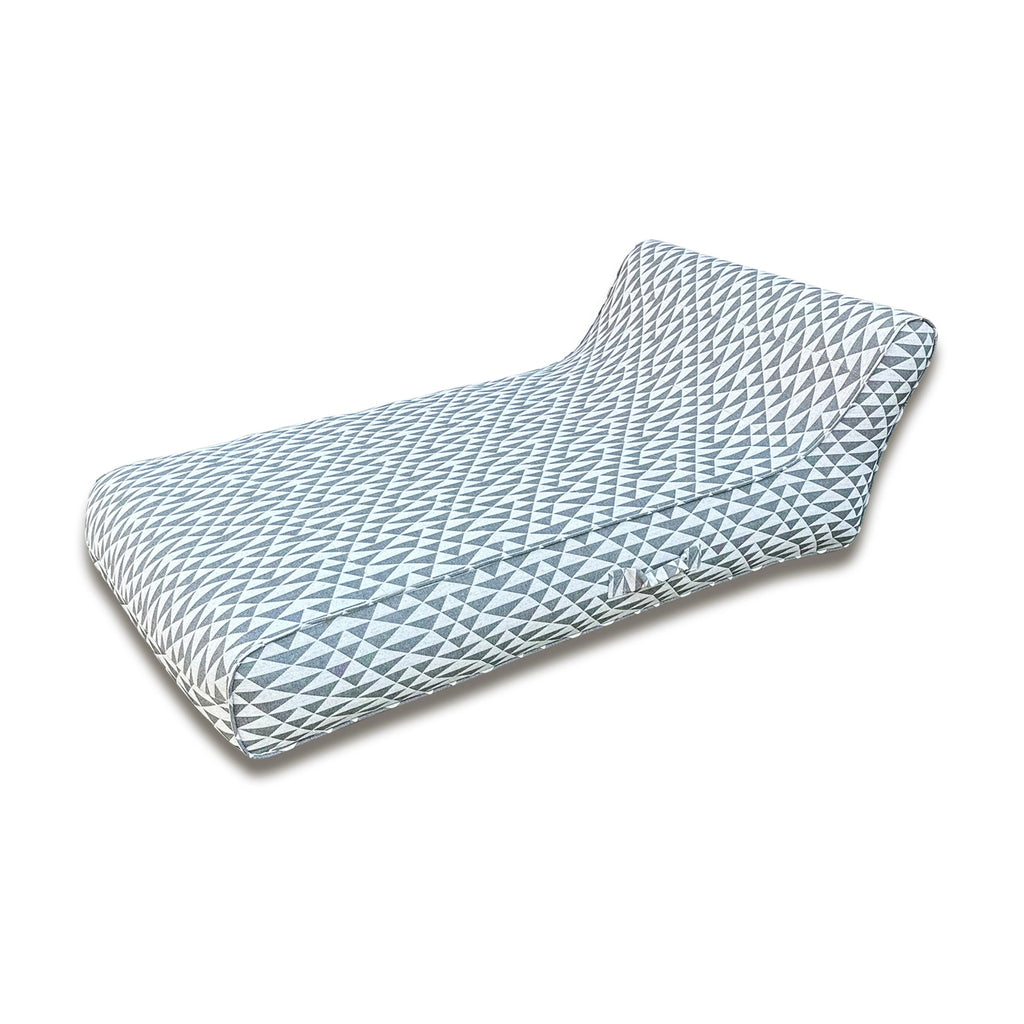 Luxe Linen-Like Inflatable Pool Lounge-Charcoal Abstract