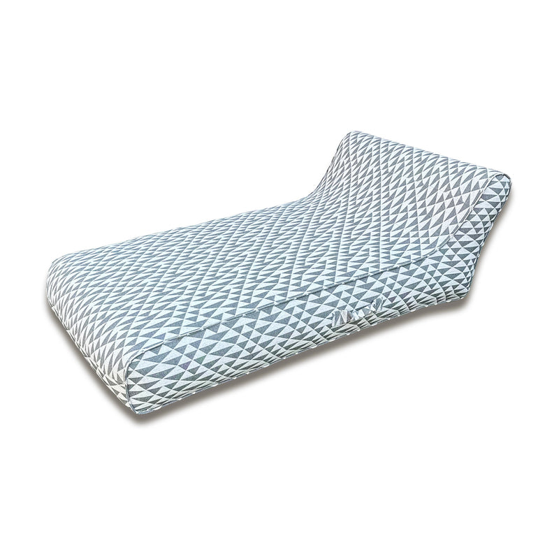 Luxe Linen-Like Inflatable Pool Lounge-Charcoal Abstract
