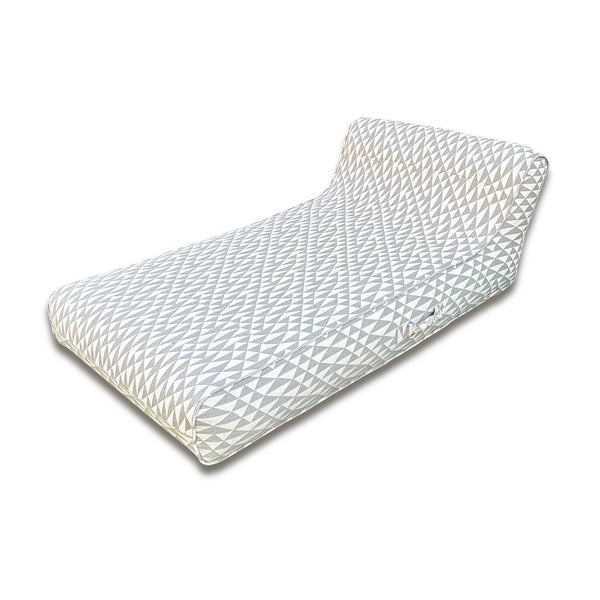 Luxe Linen-Like Inflatable Pool Lounge-Oyster Abstract
