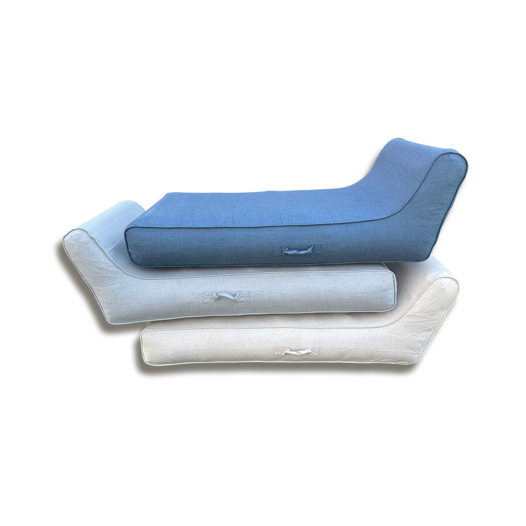 Luxe Linen-Like Inflatable Pool Lounge-Charcoal Linen