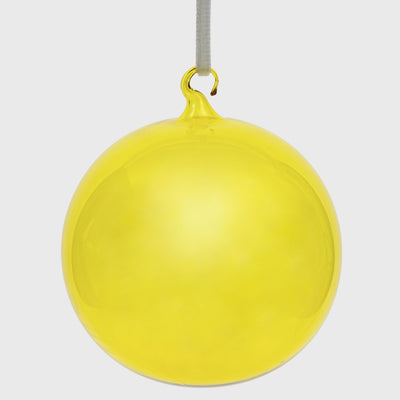 Glass bubble balls, citrine, set of three