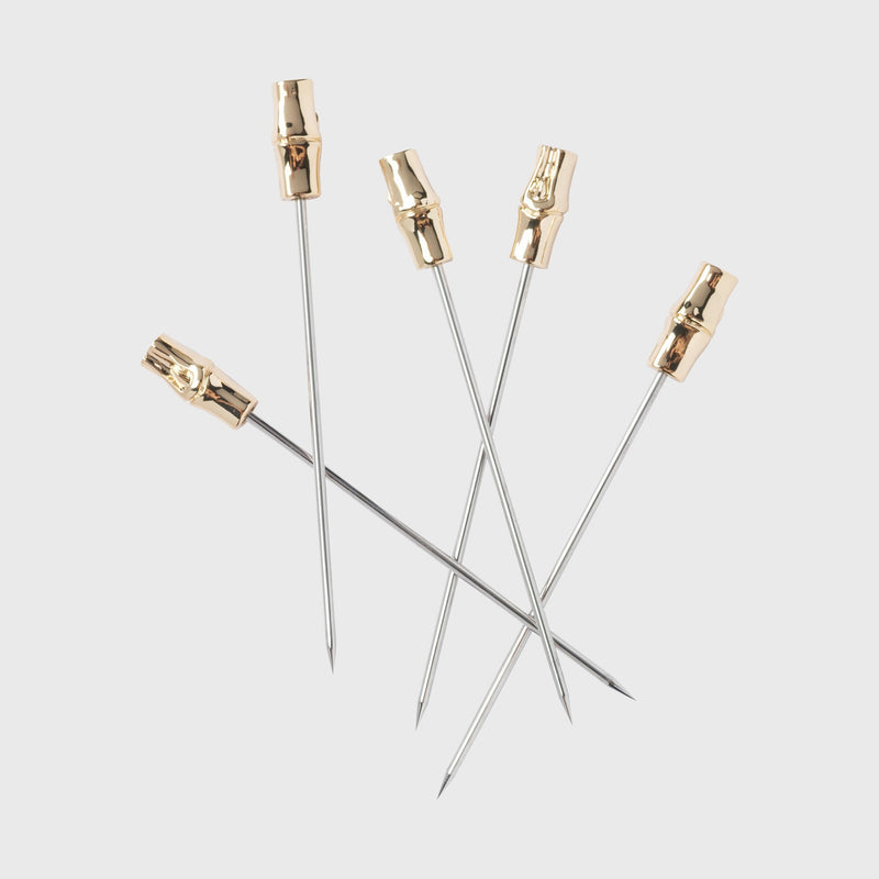 Golden bamboo cocktail picks