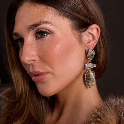 Marcasite Triple Drop Earrings