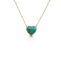 14k Mini Black Bridge Variscite Heart Necklace
